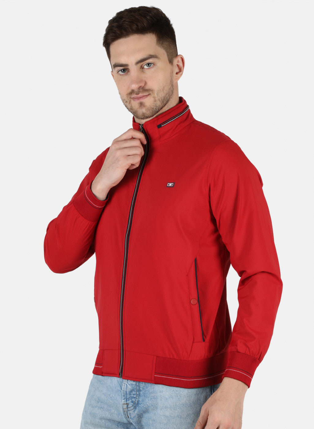 Men Red Solid Jacket