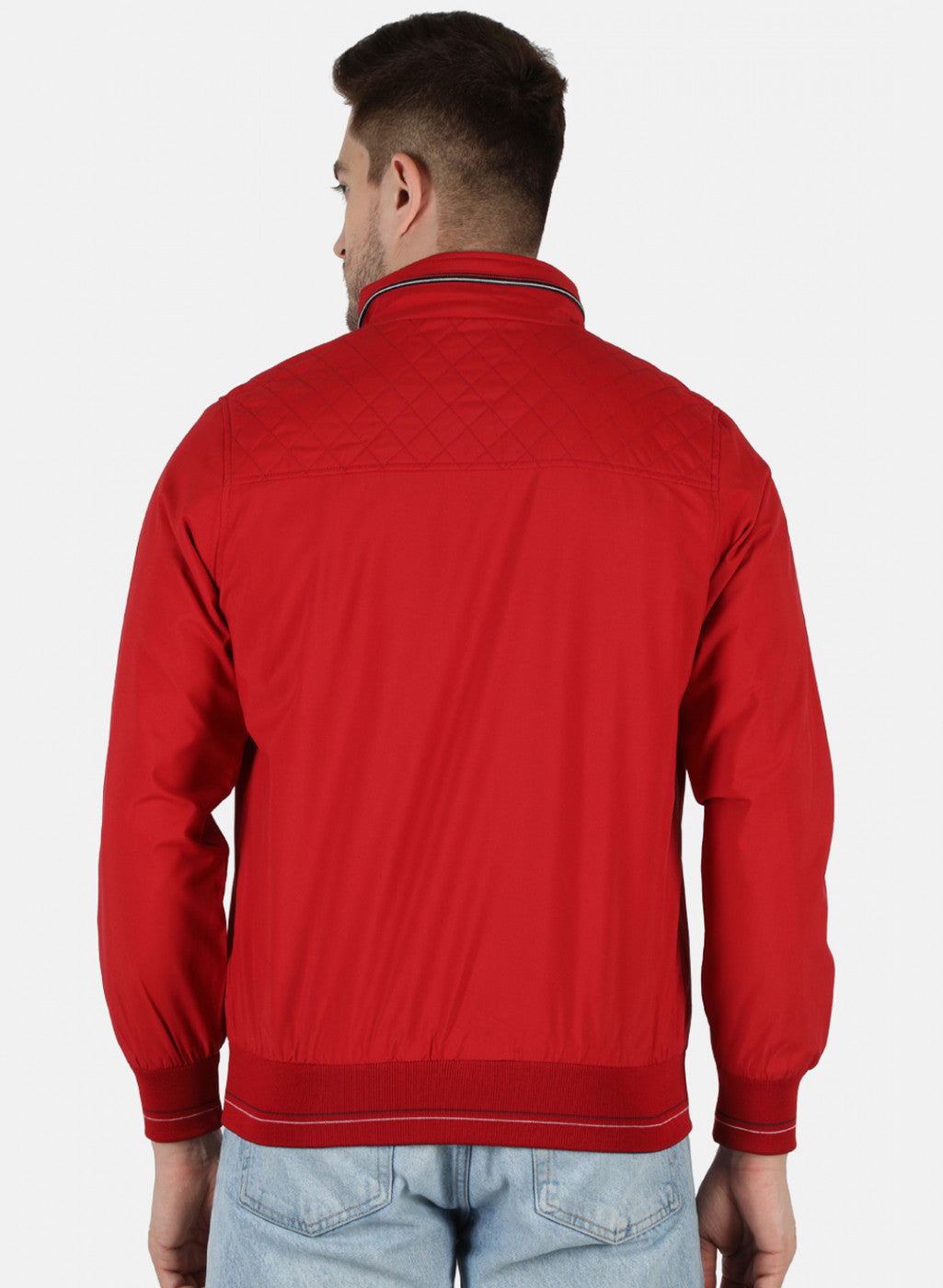 Men Red Solid Jacket