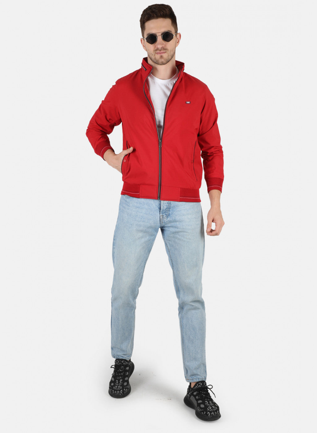 Men Red Solid Jacket