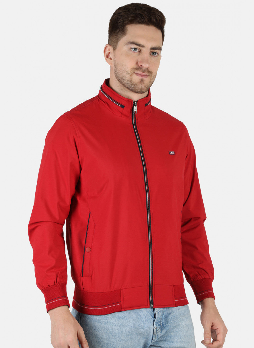 Men Red Solid Jacket