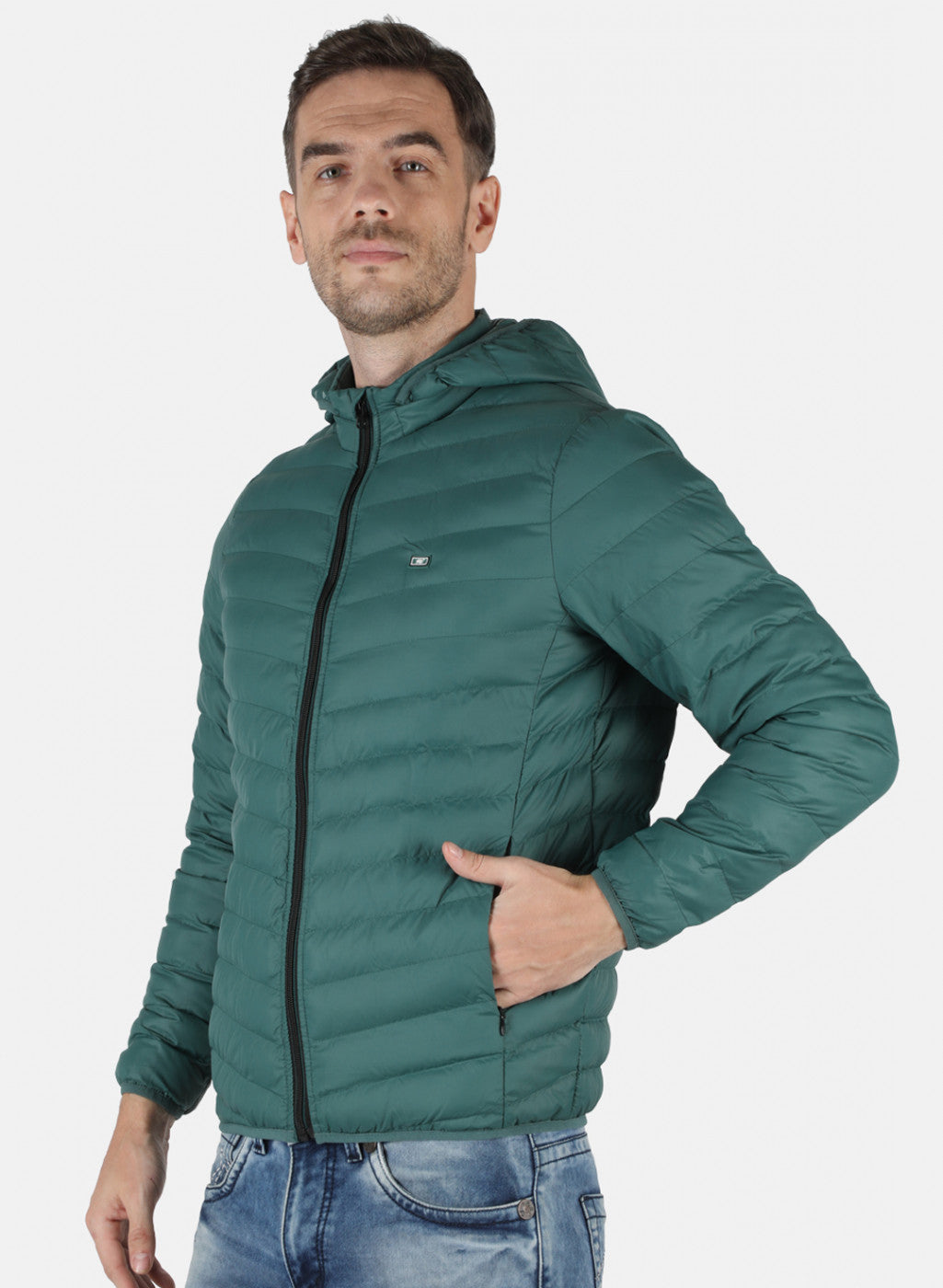 Men Green Solid Jacket