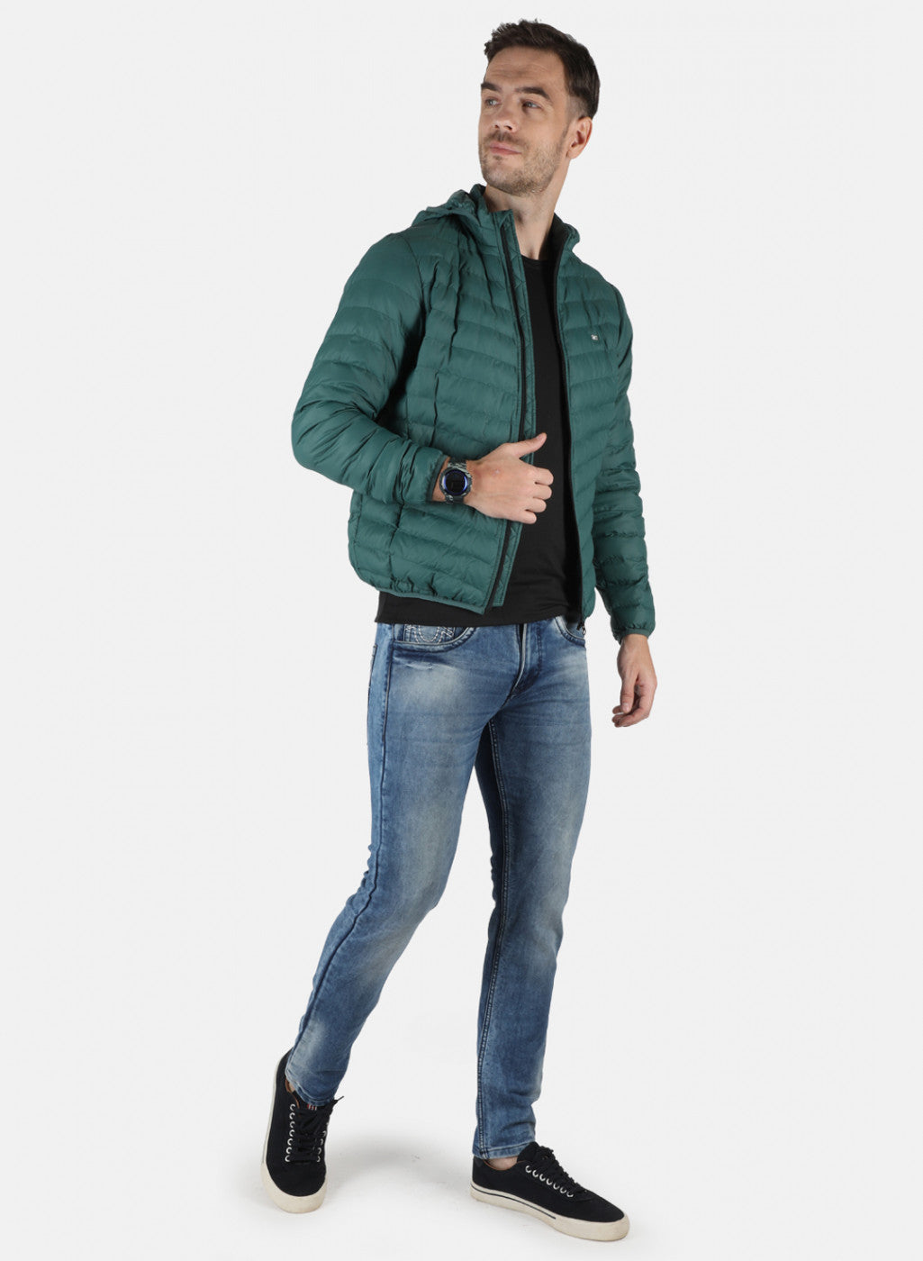 Men Green Solid Jacket