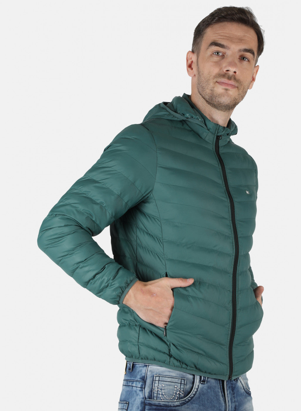 Men Green Solid Jacket