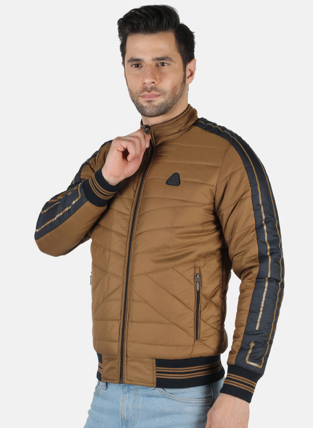Men Brown Solid Jacket