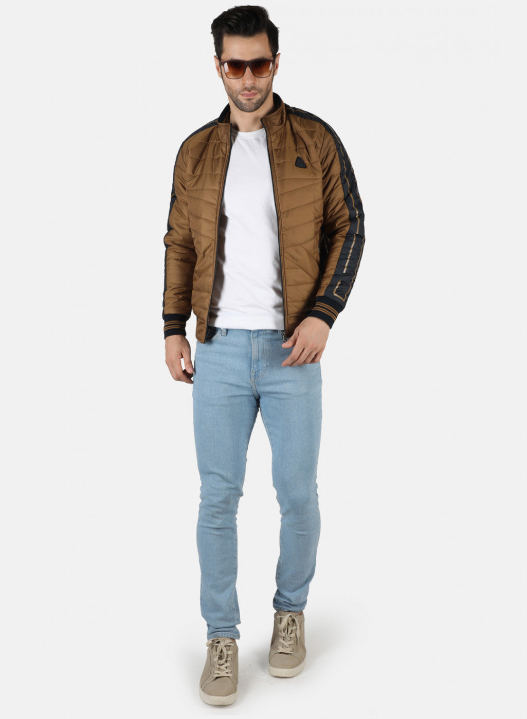 Men Brown Solid Jacket