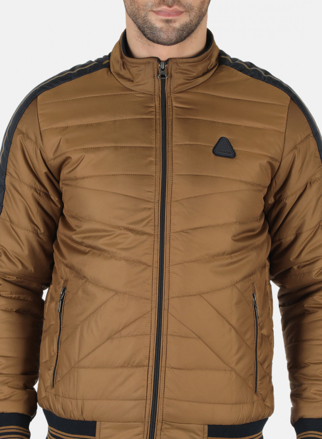 Men Brown Solid Jacket