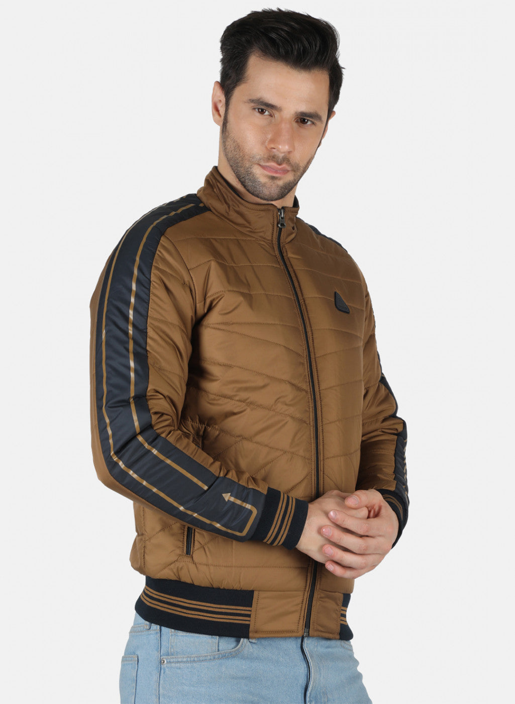 Men Brown Solid Jacket