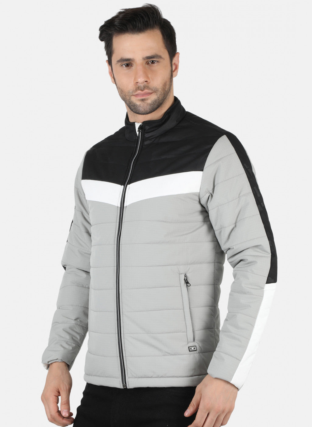 Men Grey Printed Jacket