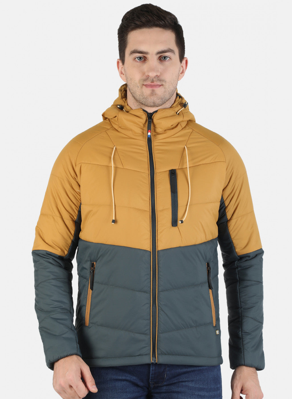 Men Mustard Printed Jacket