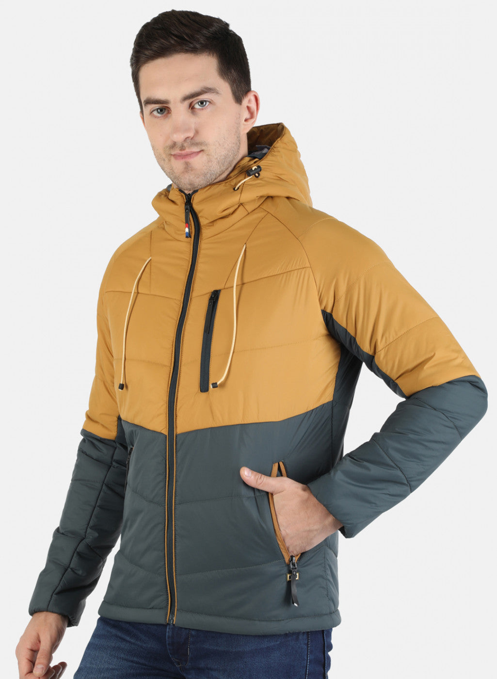 Men Mustard Printed Jacket