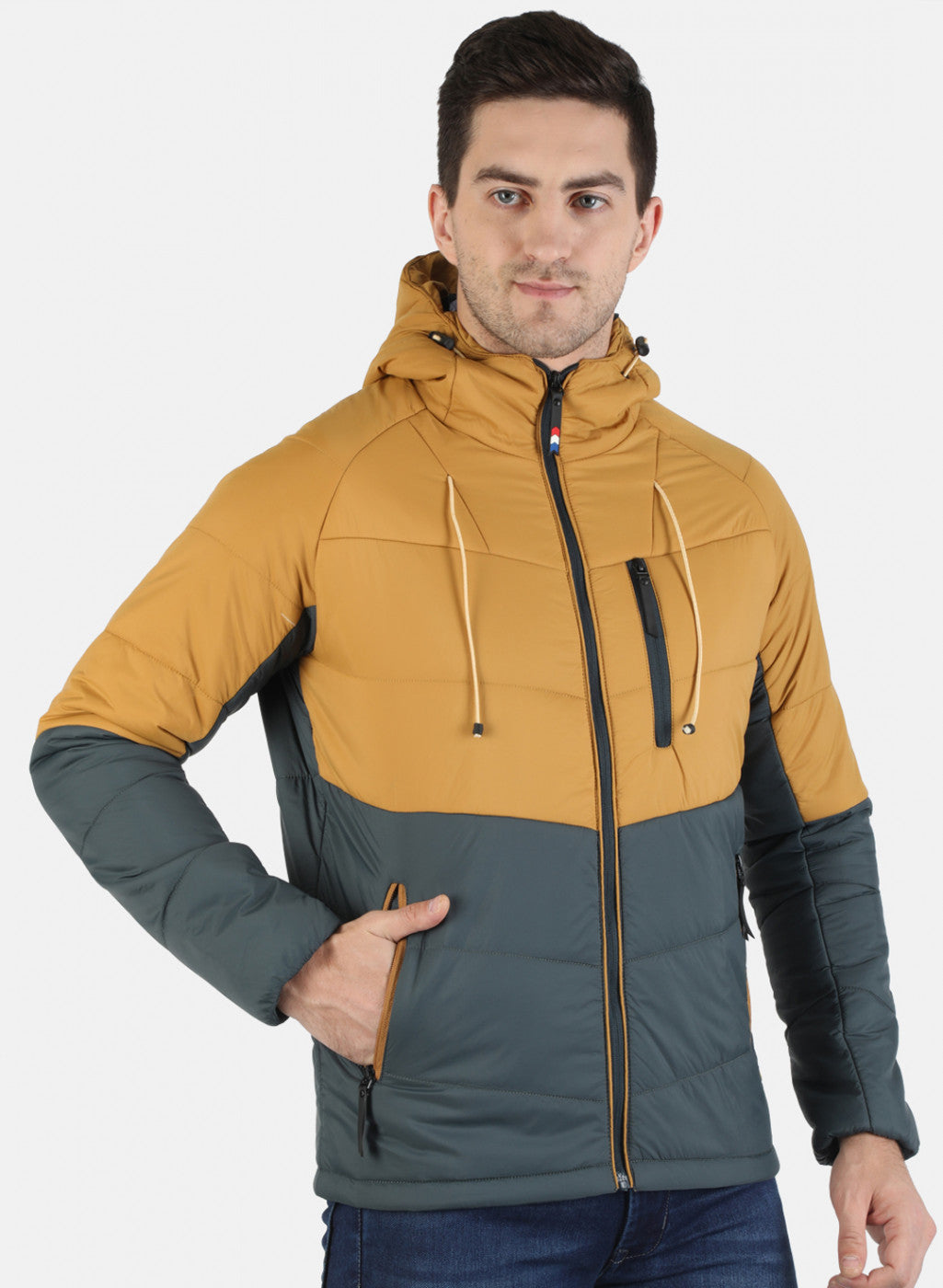 Men Mustard Printed Jacket