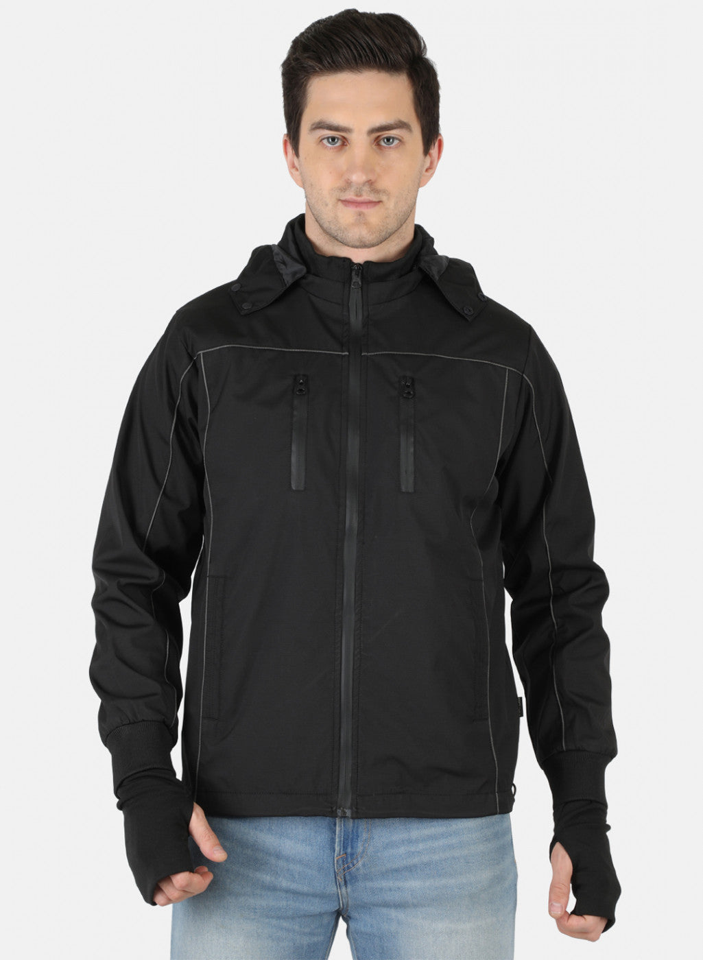 Men Black Solid Jacket