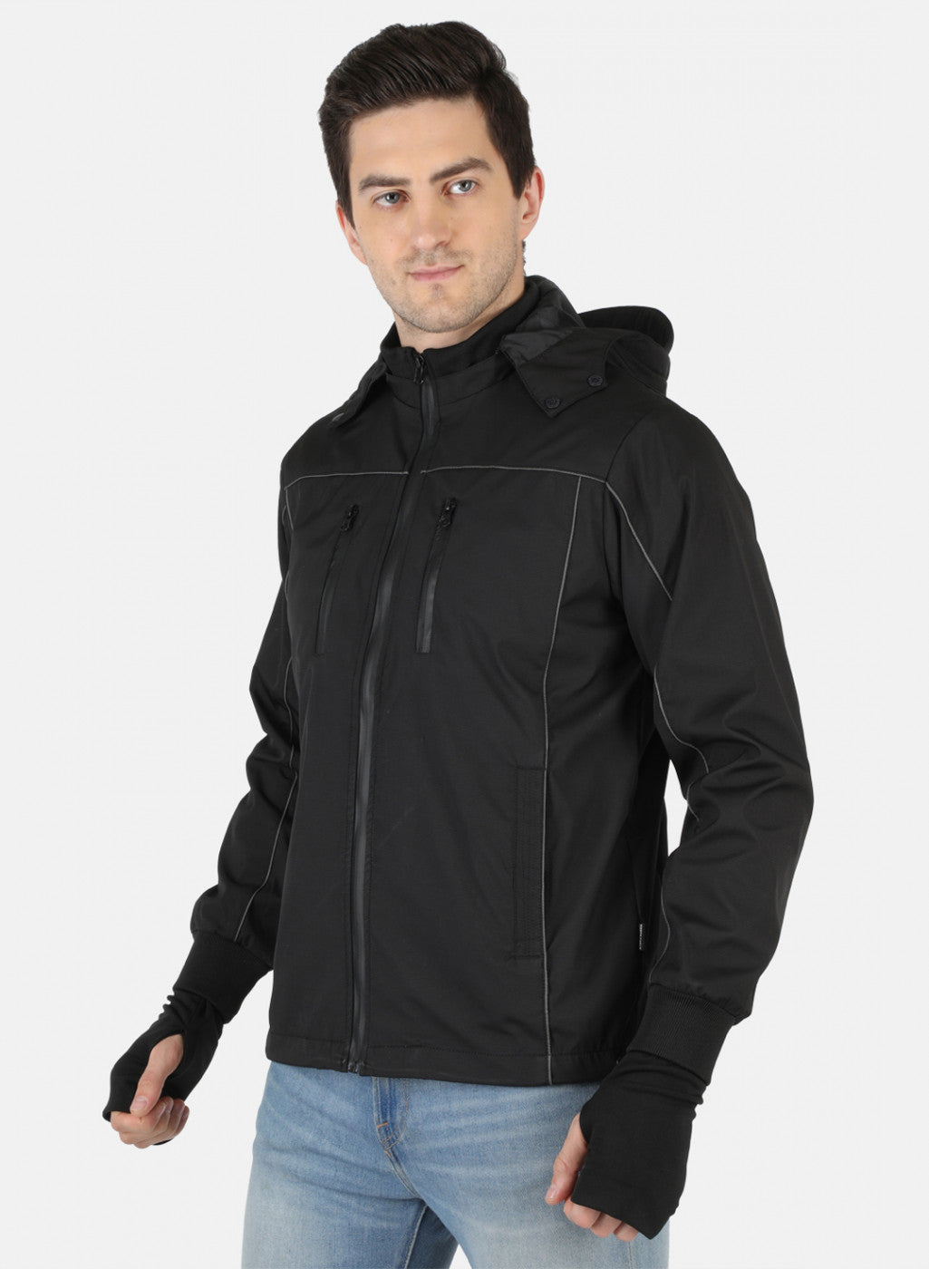 Men Black Solid Jacket