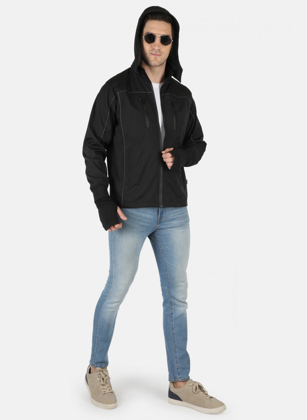 Men Black Solid Jacket