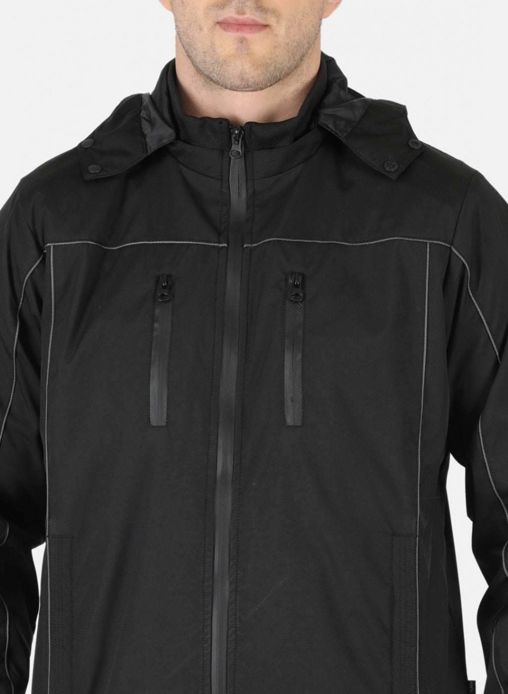 Men Black Solid Jacket