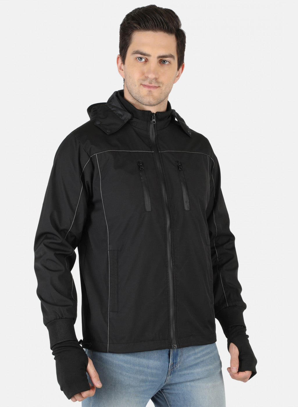 Men Black Solid Jacket