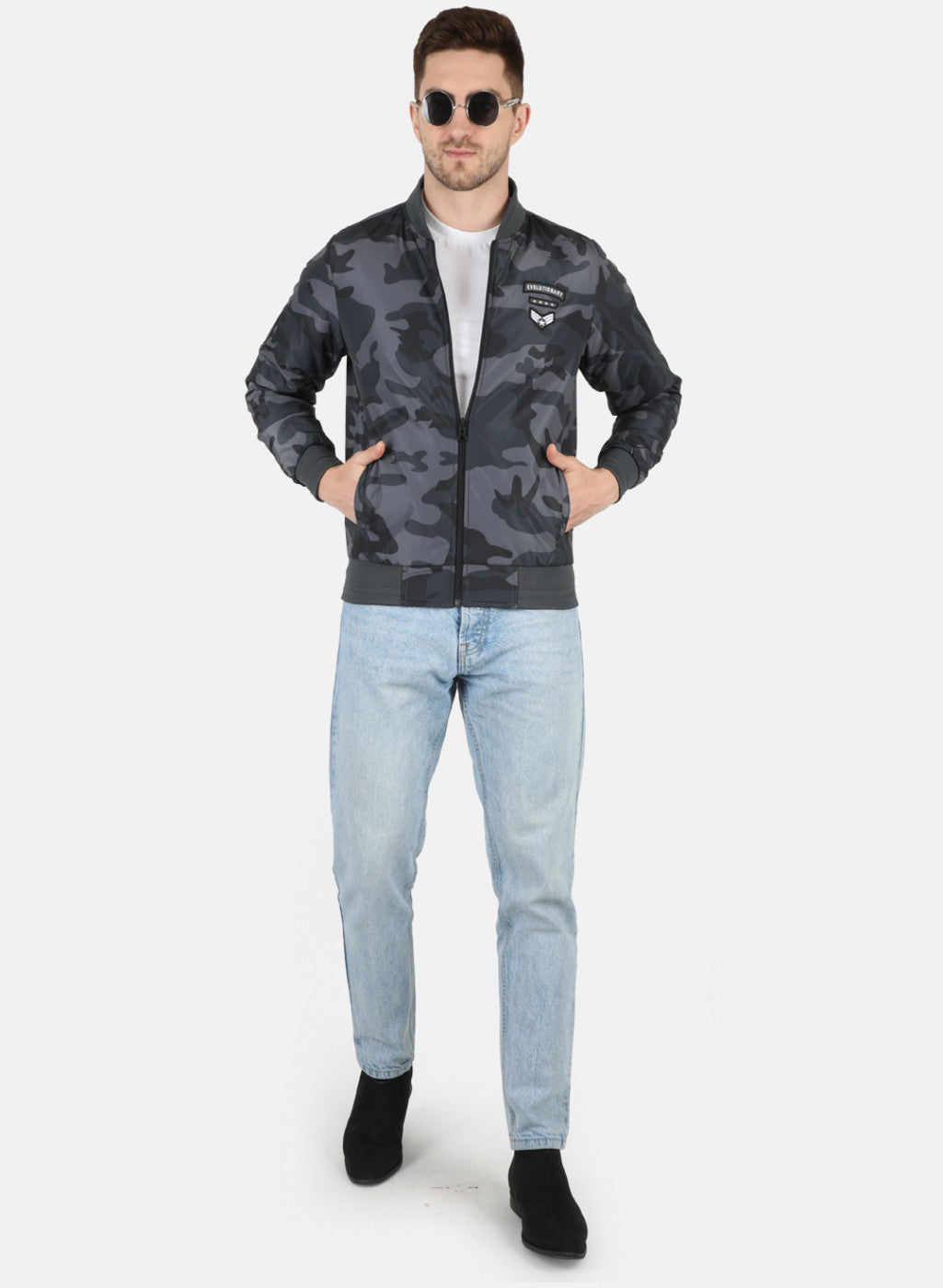 Men Black Printed Jacket