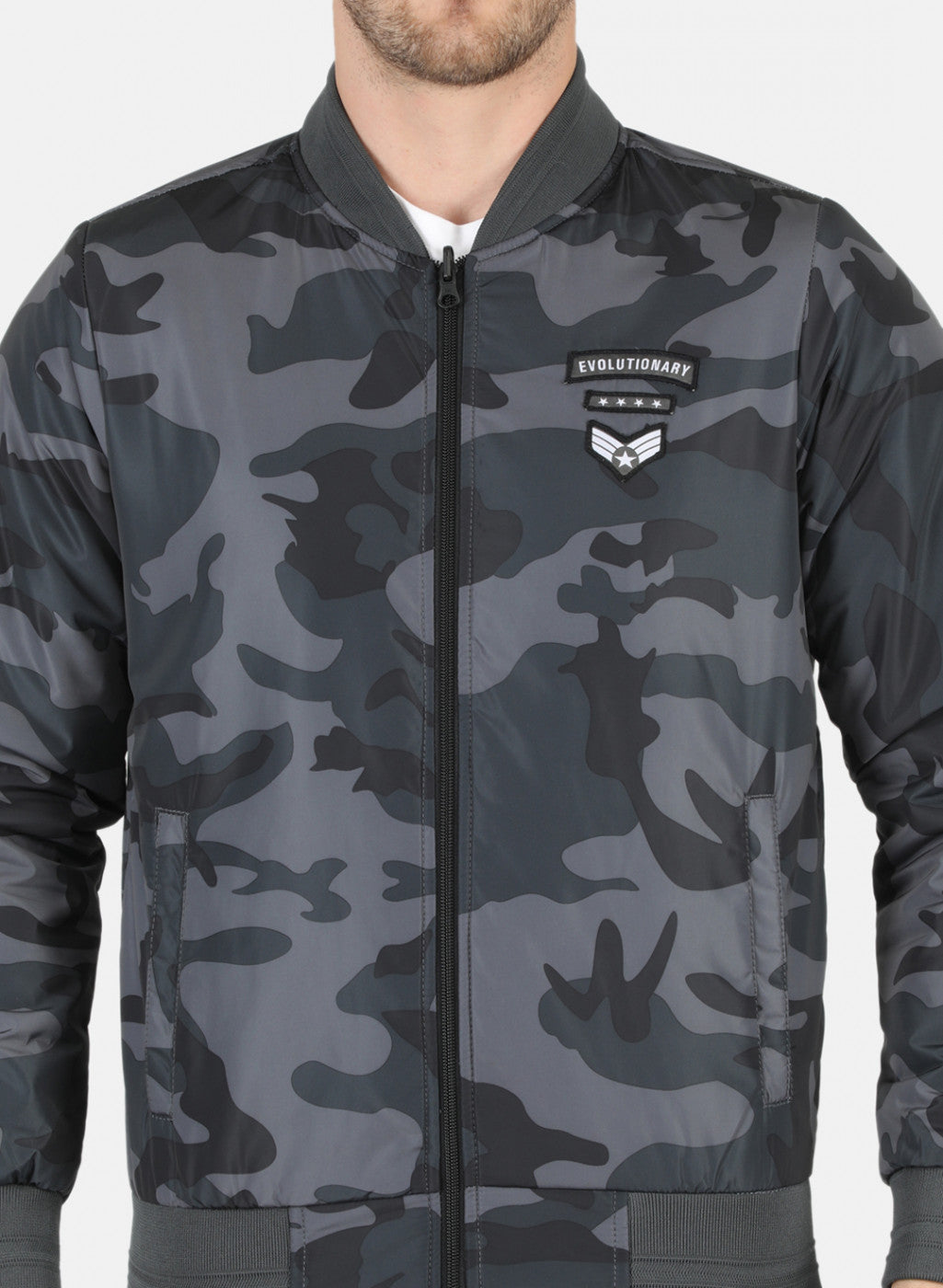 Men Black Printed Jacket