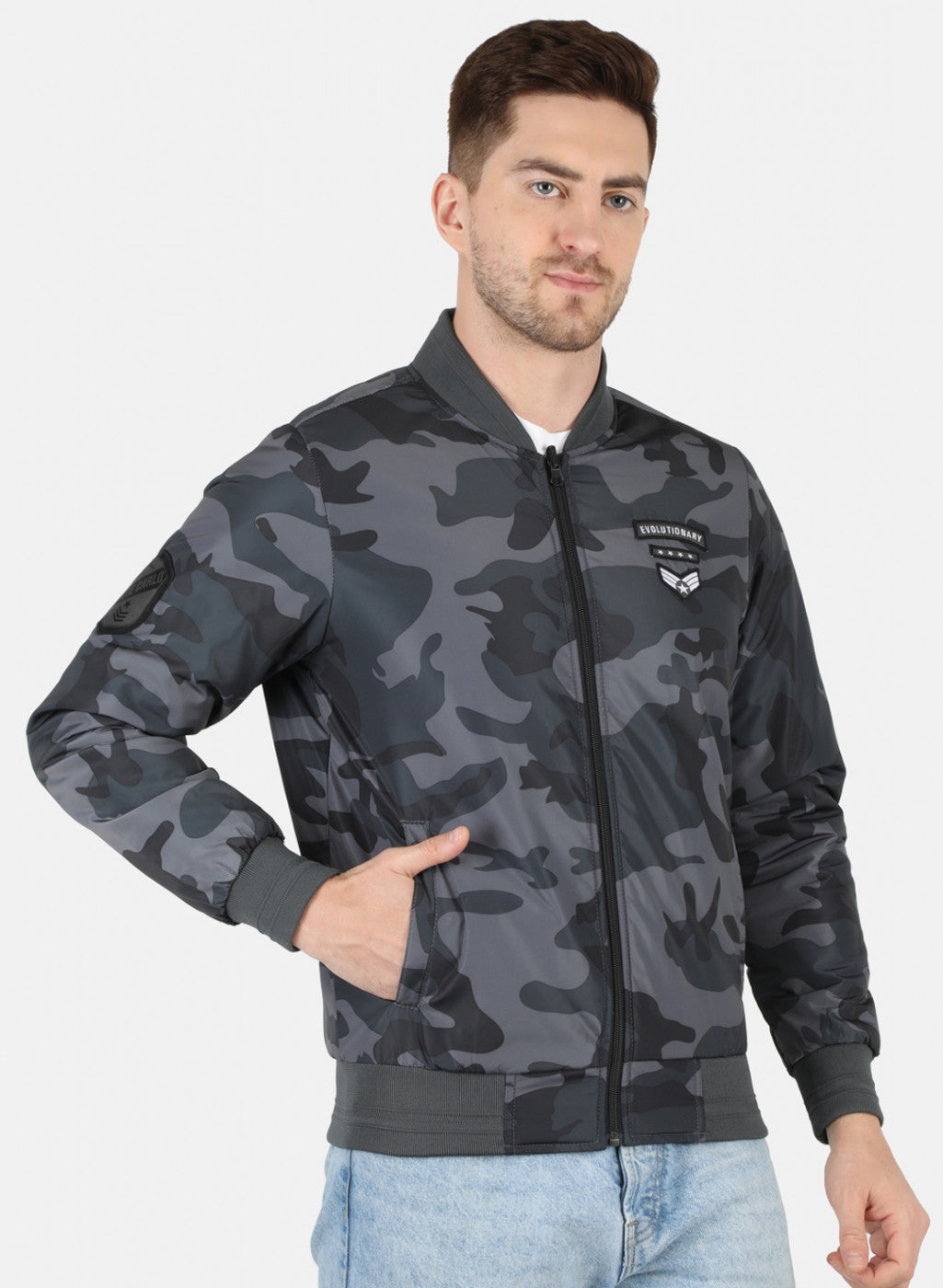 Men Black Printed Jacket