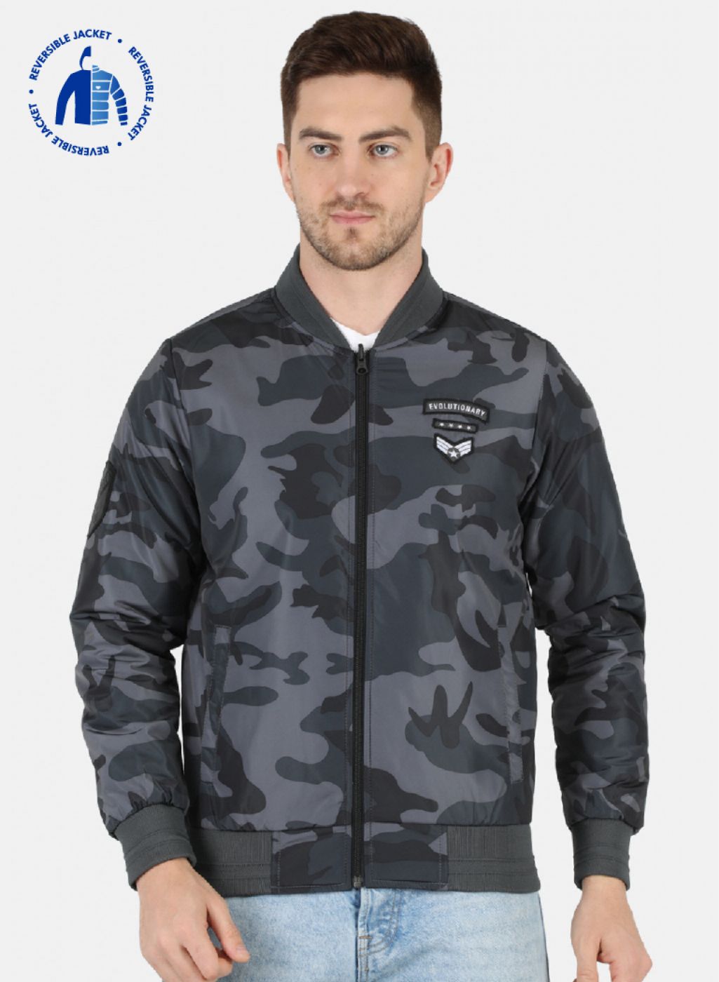 Men Black Printed Jacket