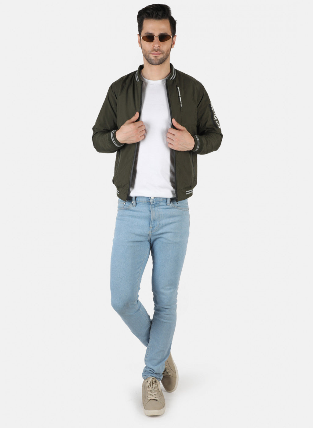 Men Olive Solid Jacket