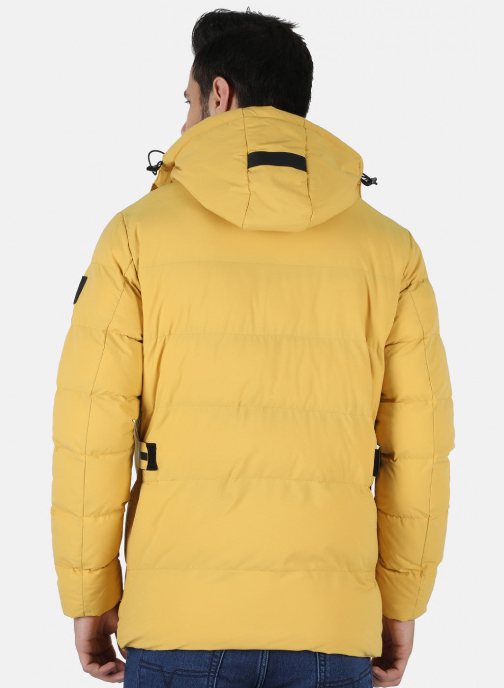 Men Mustard Solid Heating Jacket