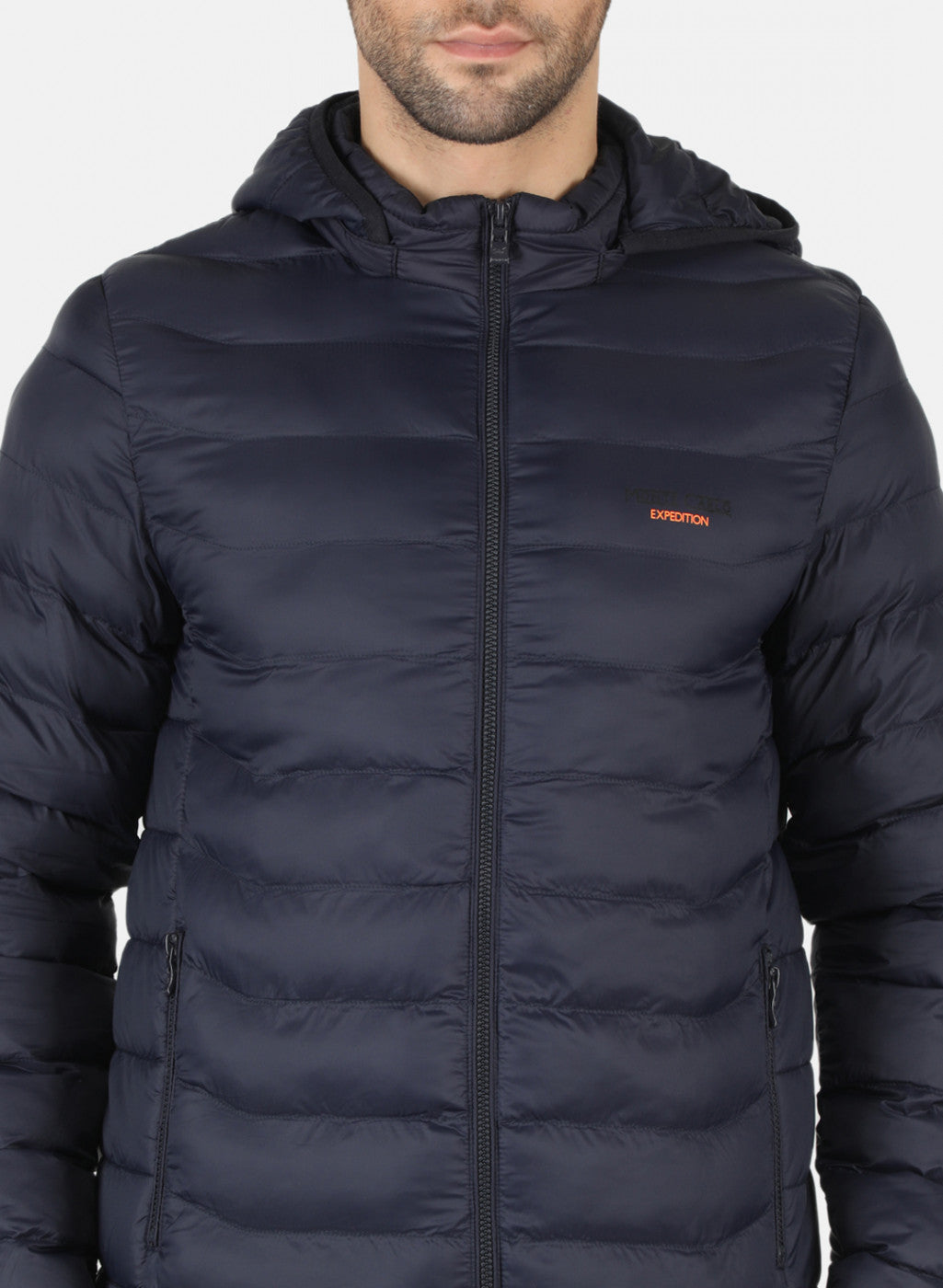 Men Blue Solid Heating Jacket