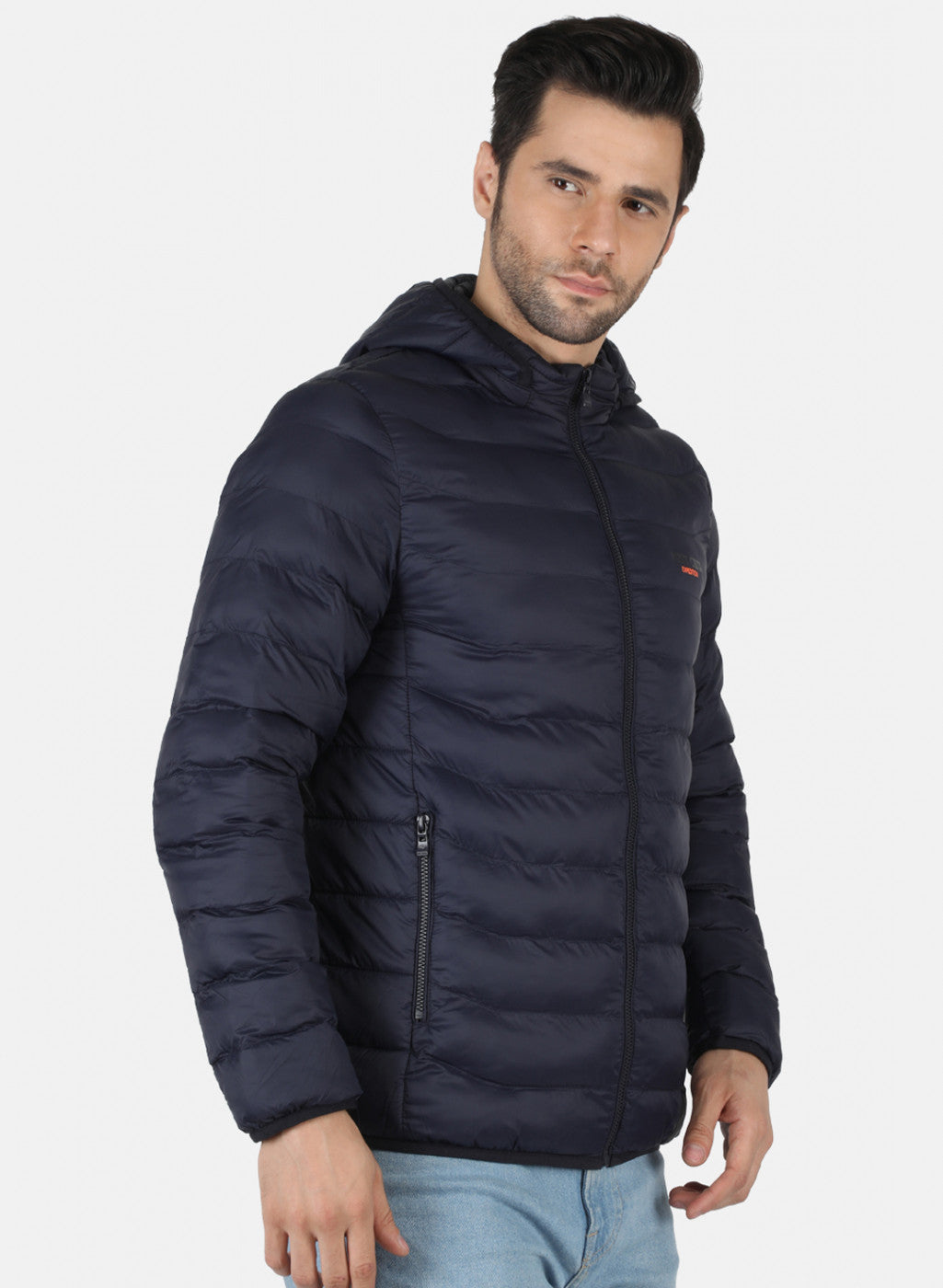 Men Blue Solid Heating Jacket