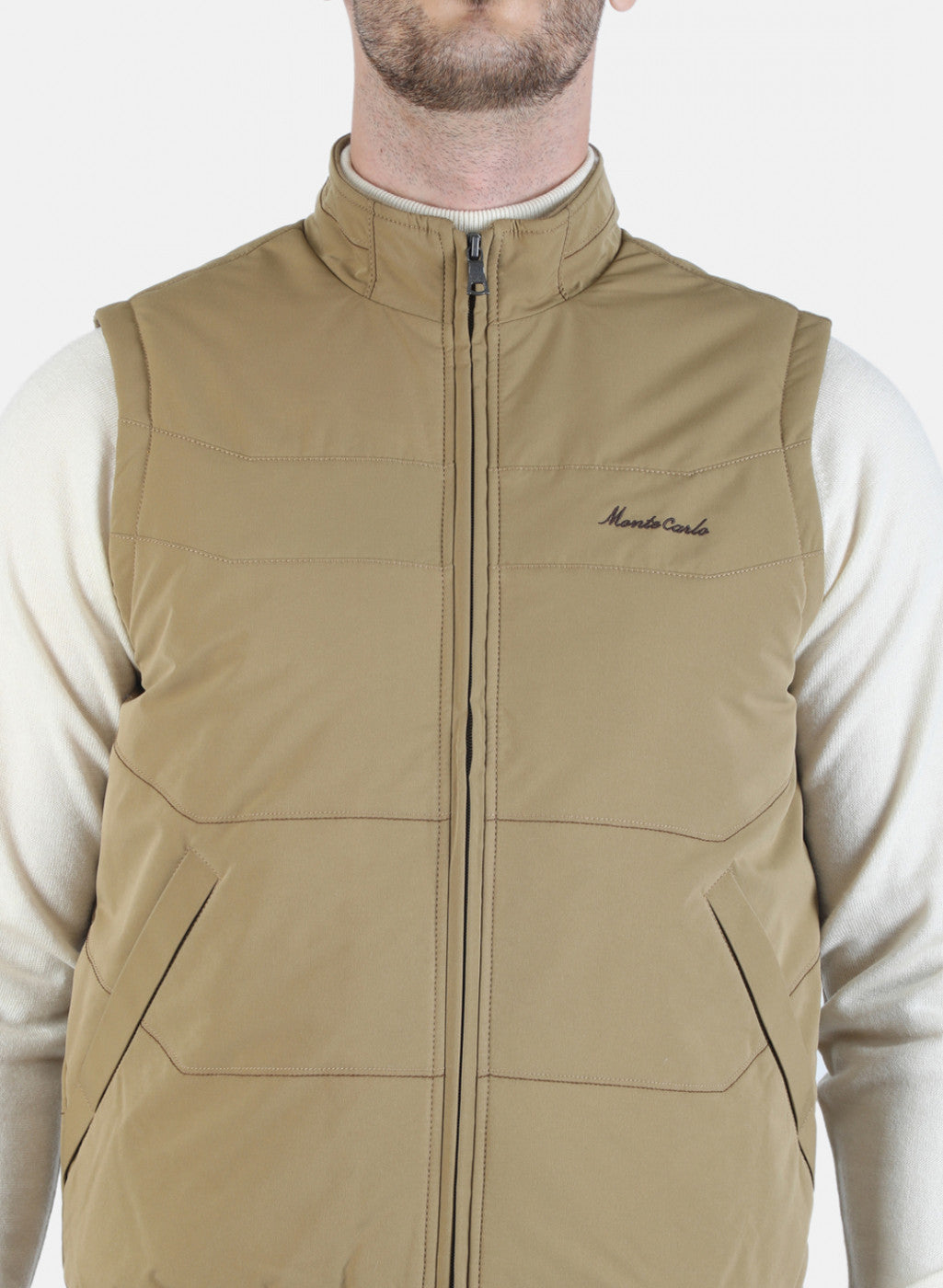 Men Khaki Solid Jacket
