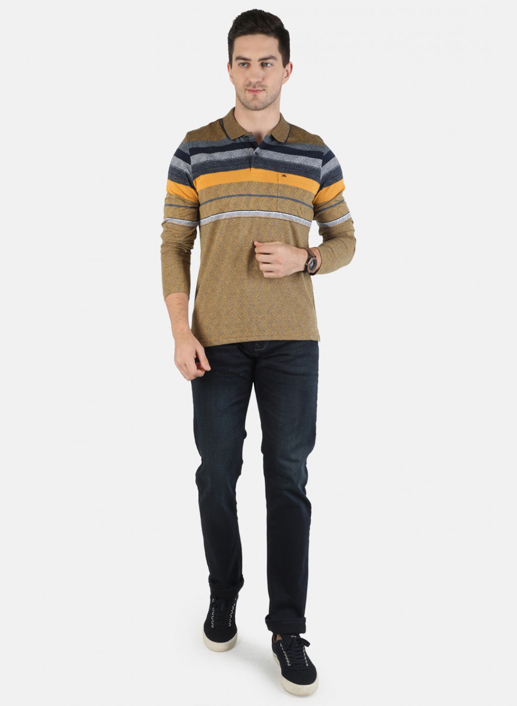 Men Gold Stripe T-Shirt