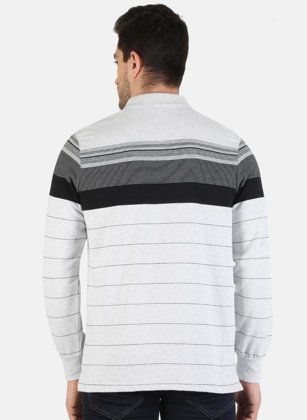 Men Grey Stripe T-Shirt