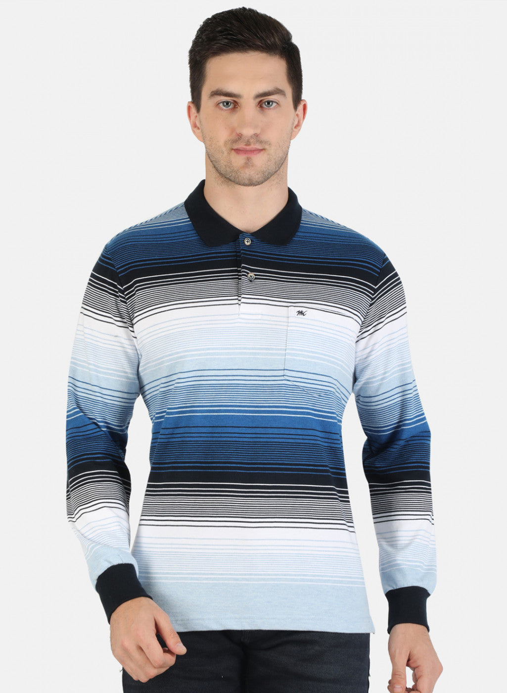 Men Blue Stripe T-Shirt
