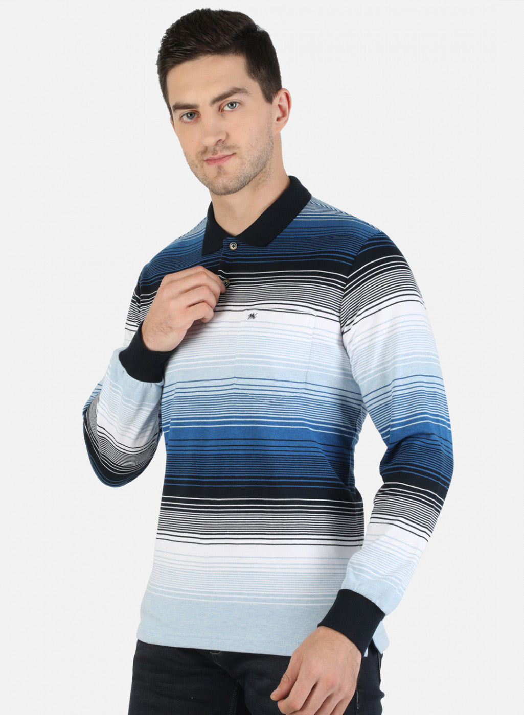 Men Blue Stripe T-Shirt