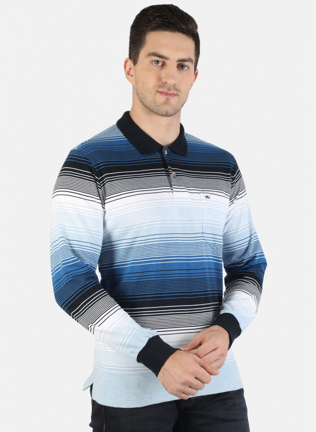 Men Blue Stripe T-Shirt
