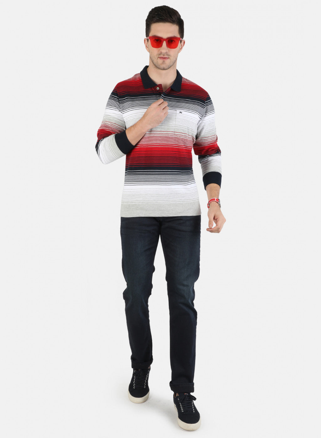 Men Maroon Stripe T-Shirt