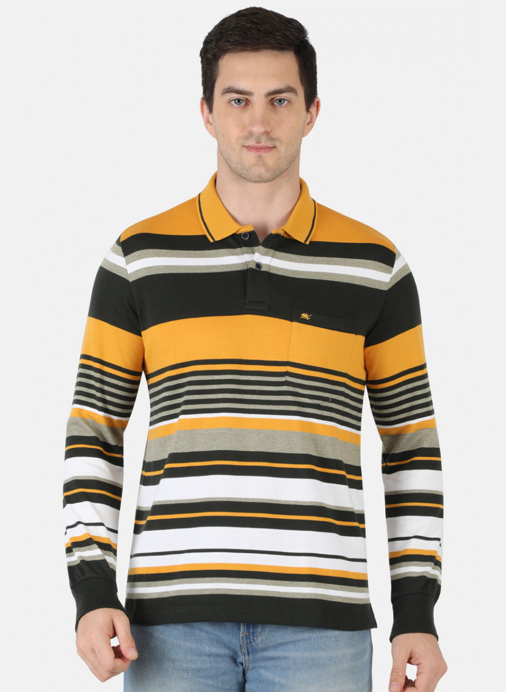 Men Mustard Stripe T-Shirt