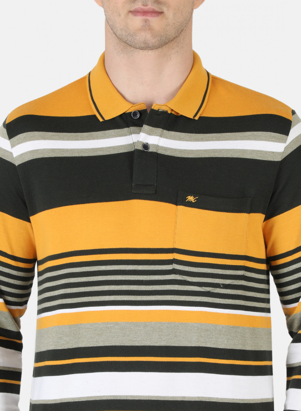 Men Mustard Stripe T-Shirt