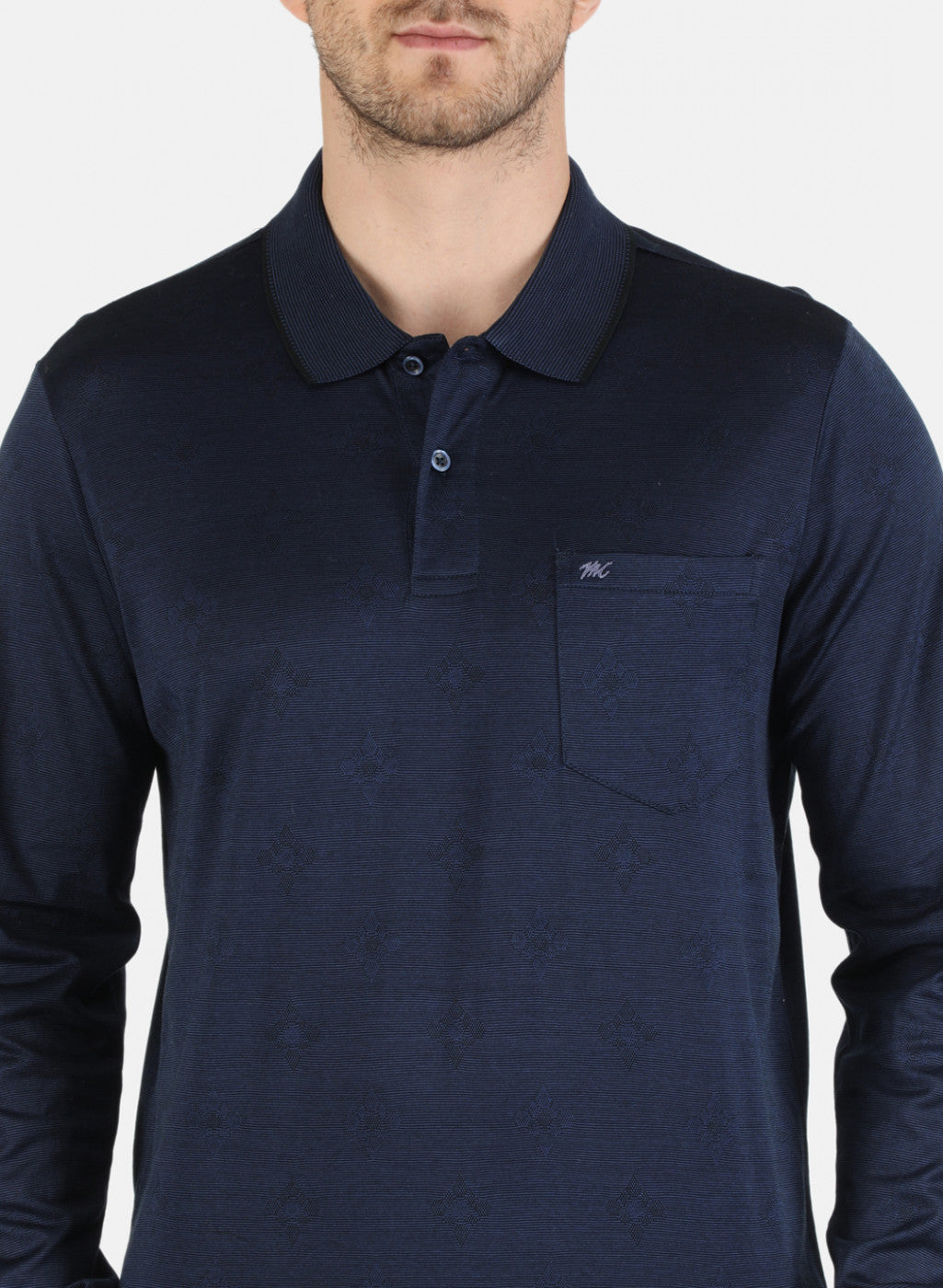 Men NAvy Blue Stripe T-Shirt