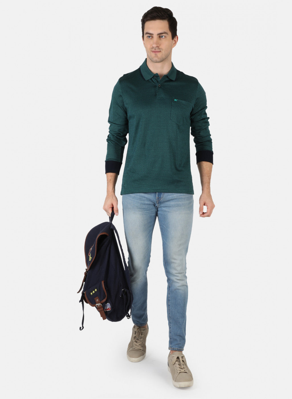 Men Green Stripe T-Shirt