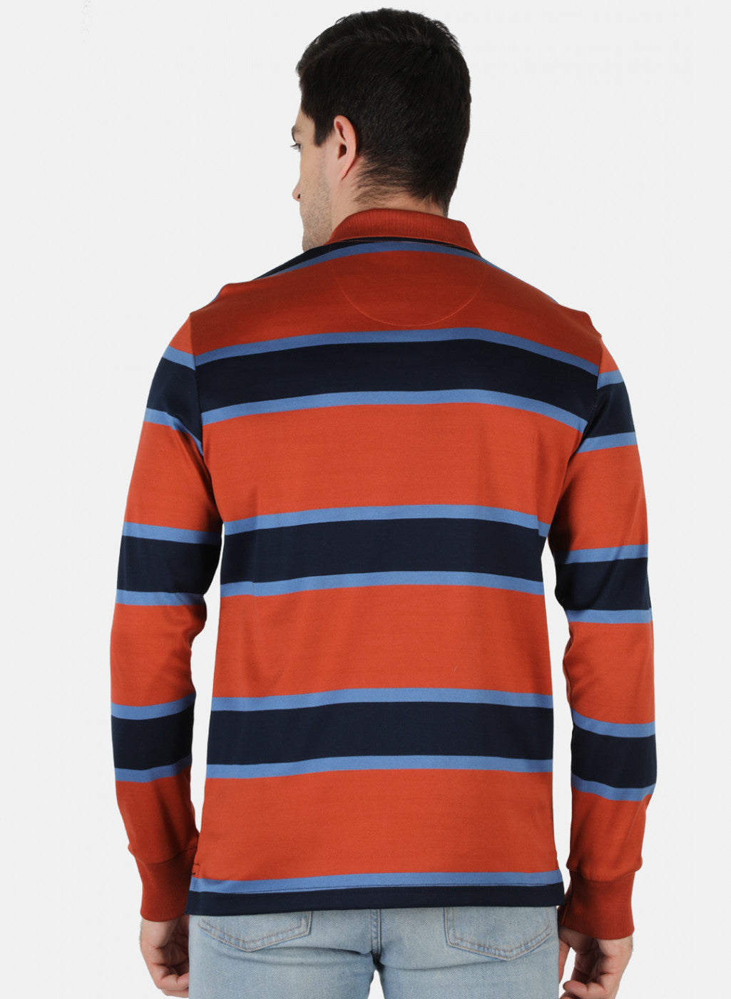 Men Orange Stripe T-Shirt