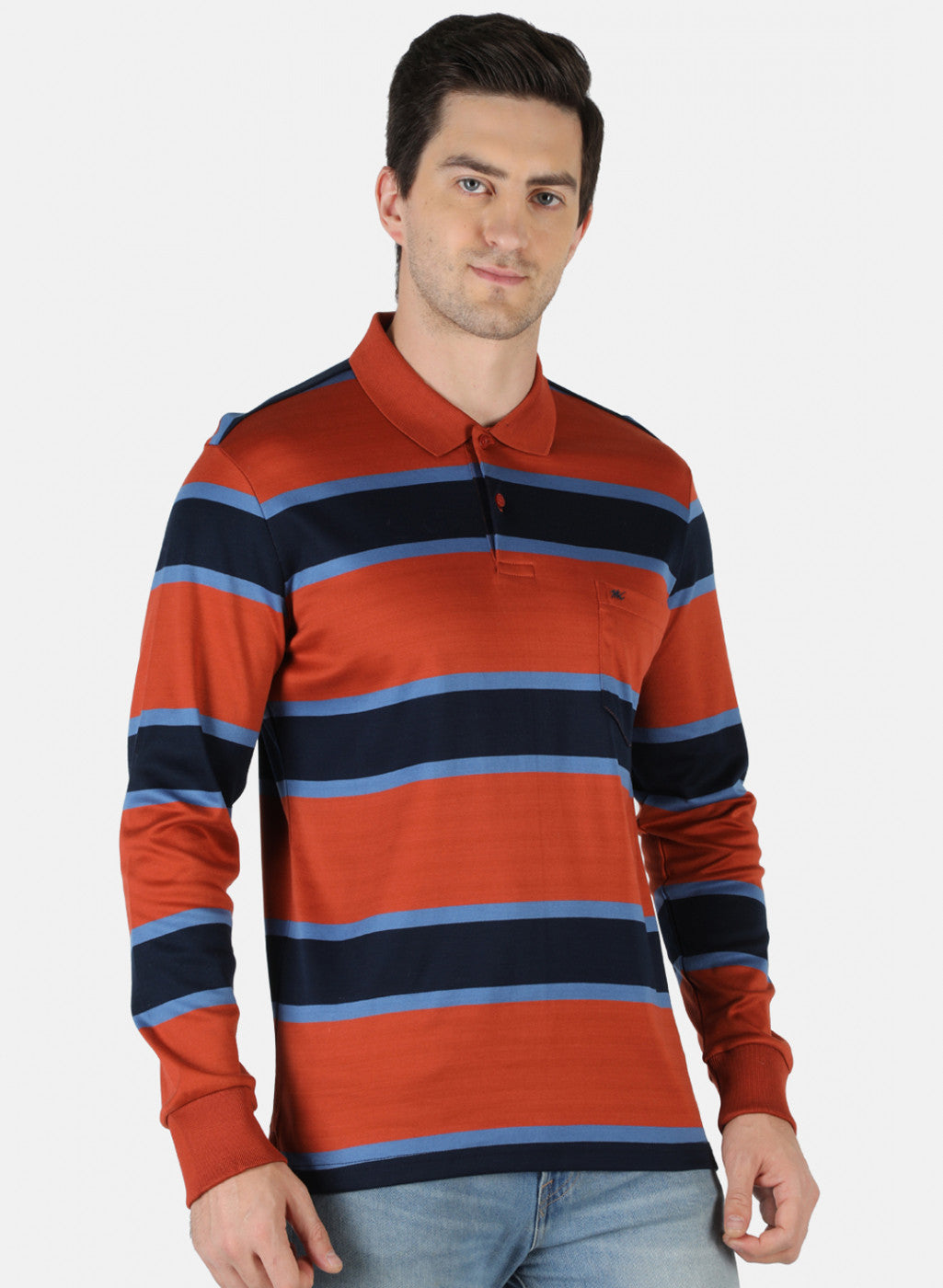 Men Orange Stripe T-Shirt