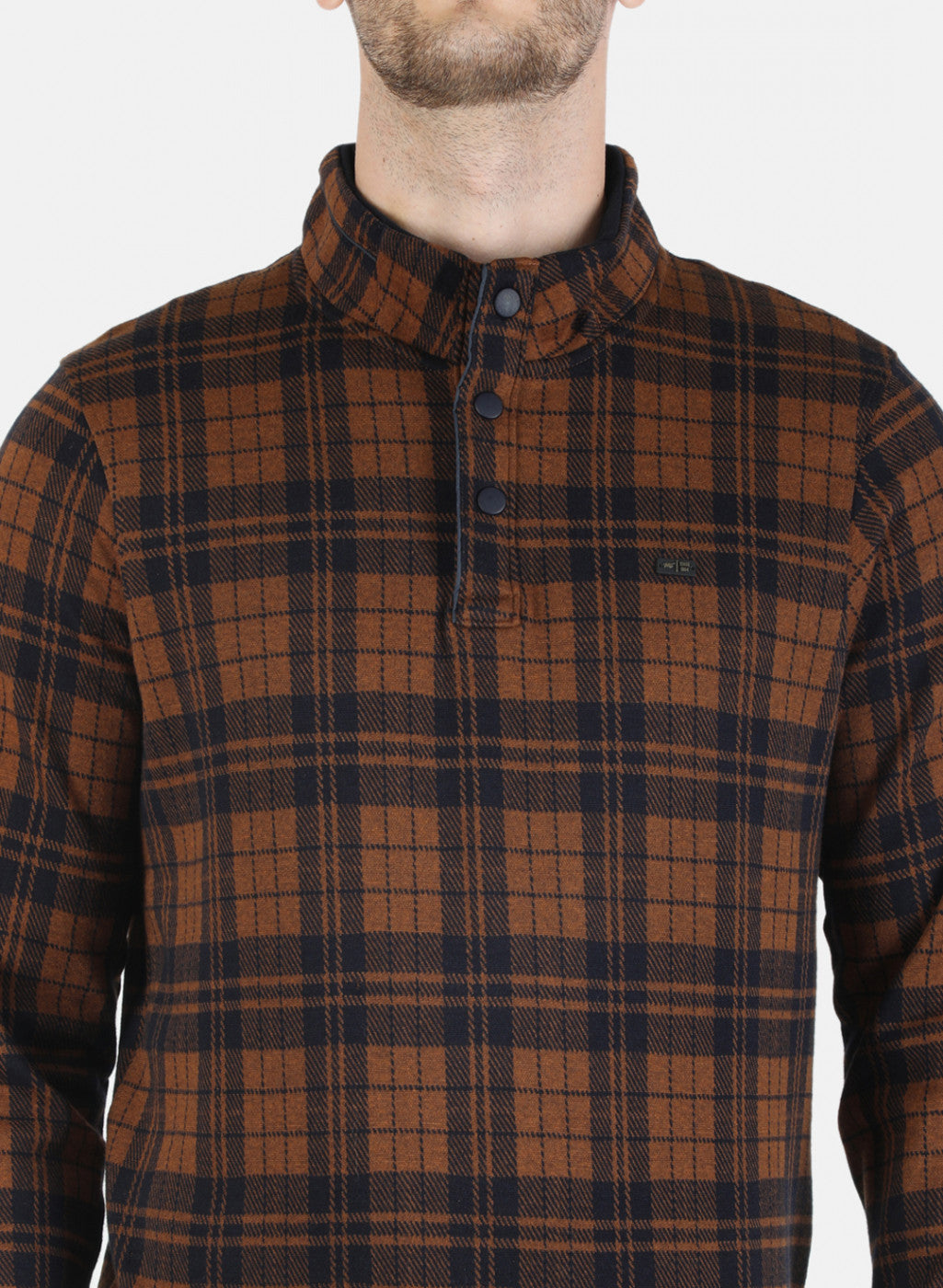 Men Brown Check T-Shirt