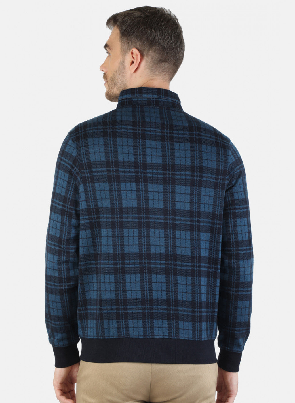 Men Blue Check T-Shirt