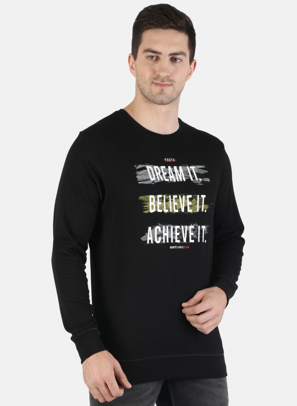 Men Black Printed Sweatshirt