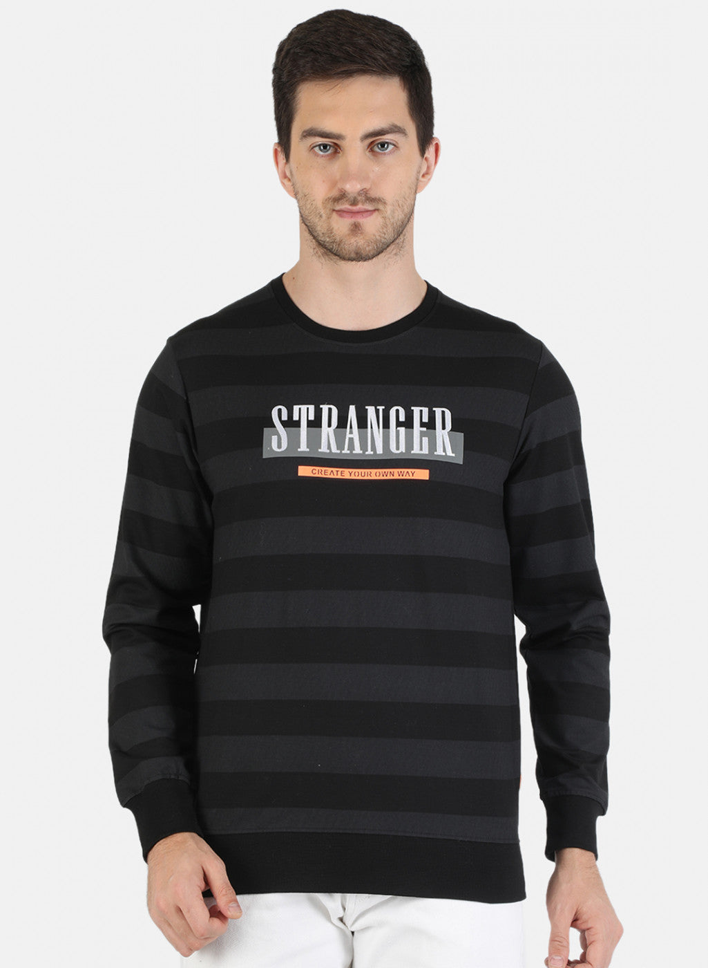 Men Black Printed Sweatshirt