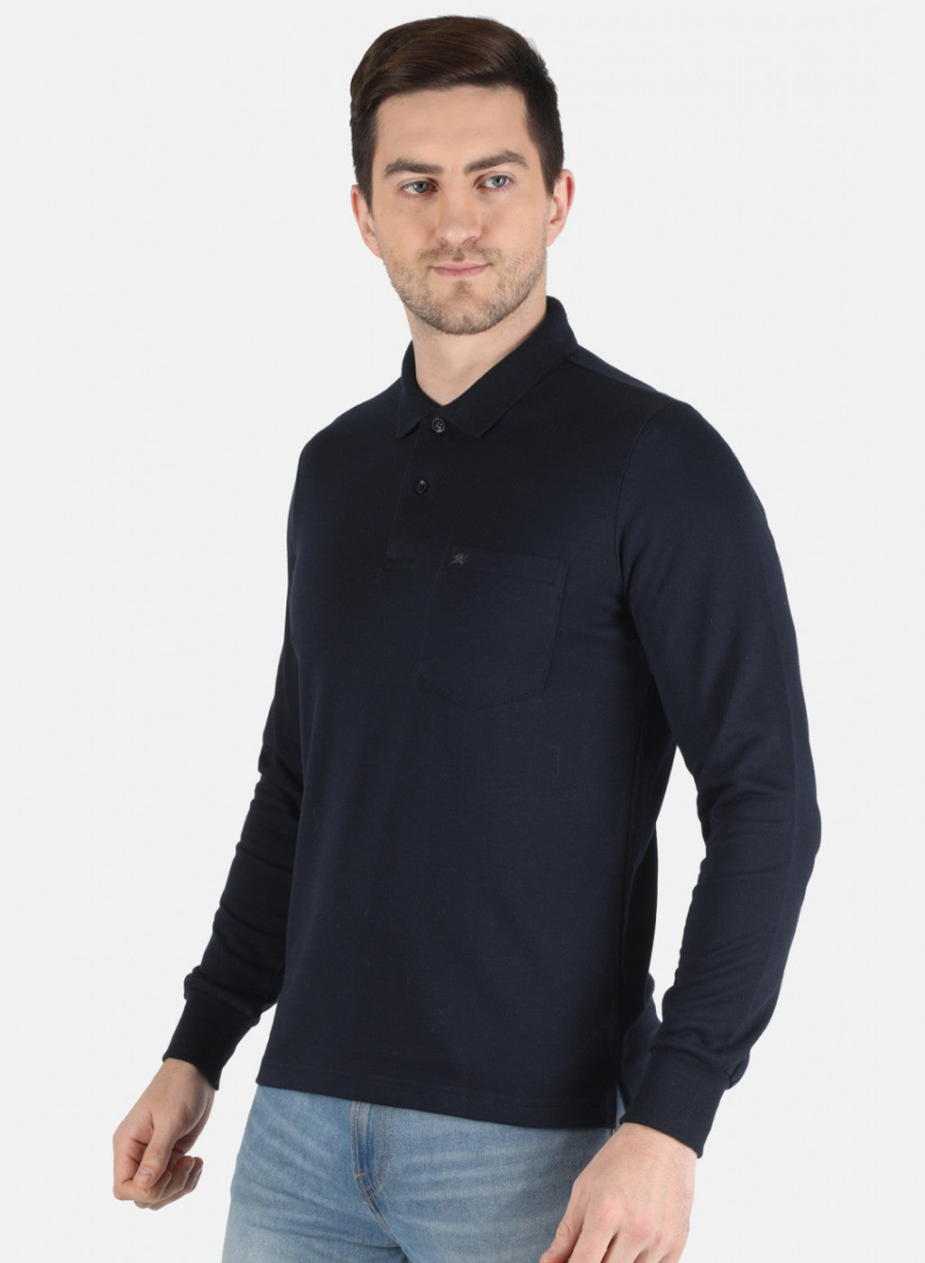 Men NAvy Blue Solid T-Shirt