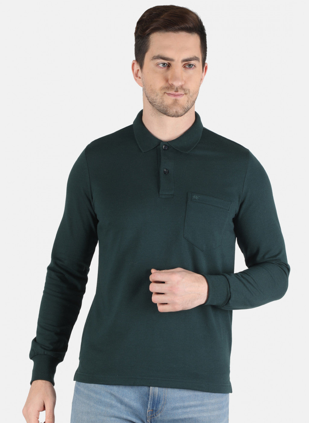Men Green Solid T-Shirt