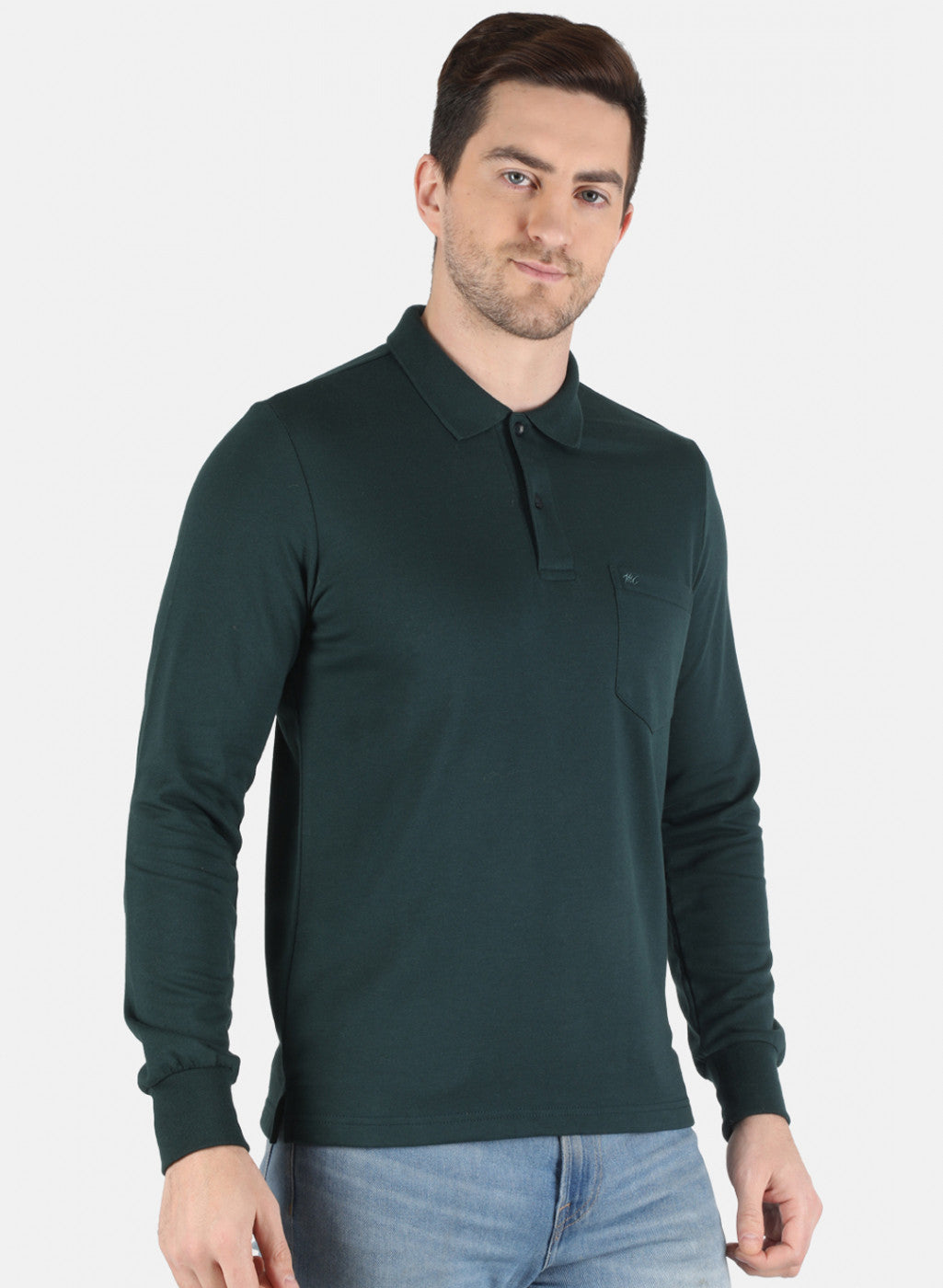 Men Green Solid T-Shirt