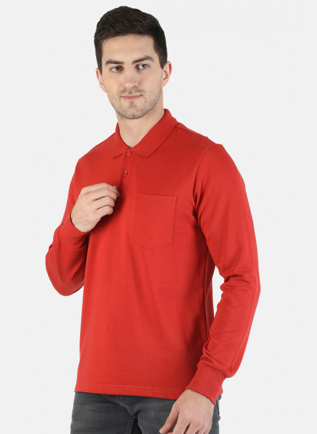 Men Orange Solid T-Shirt