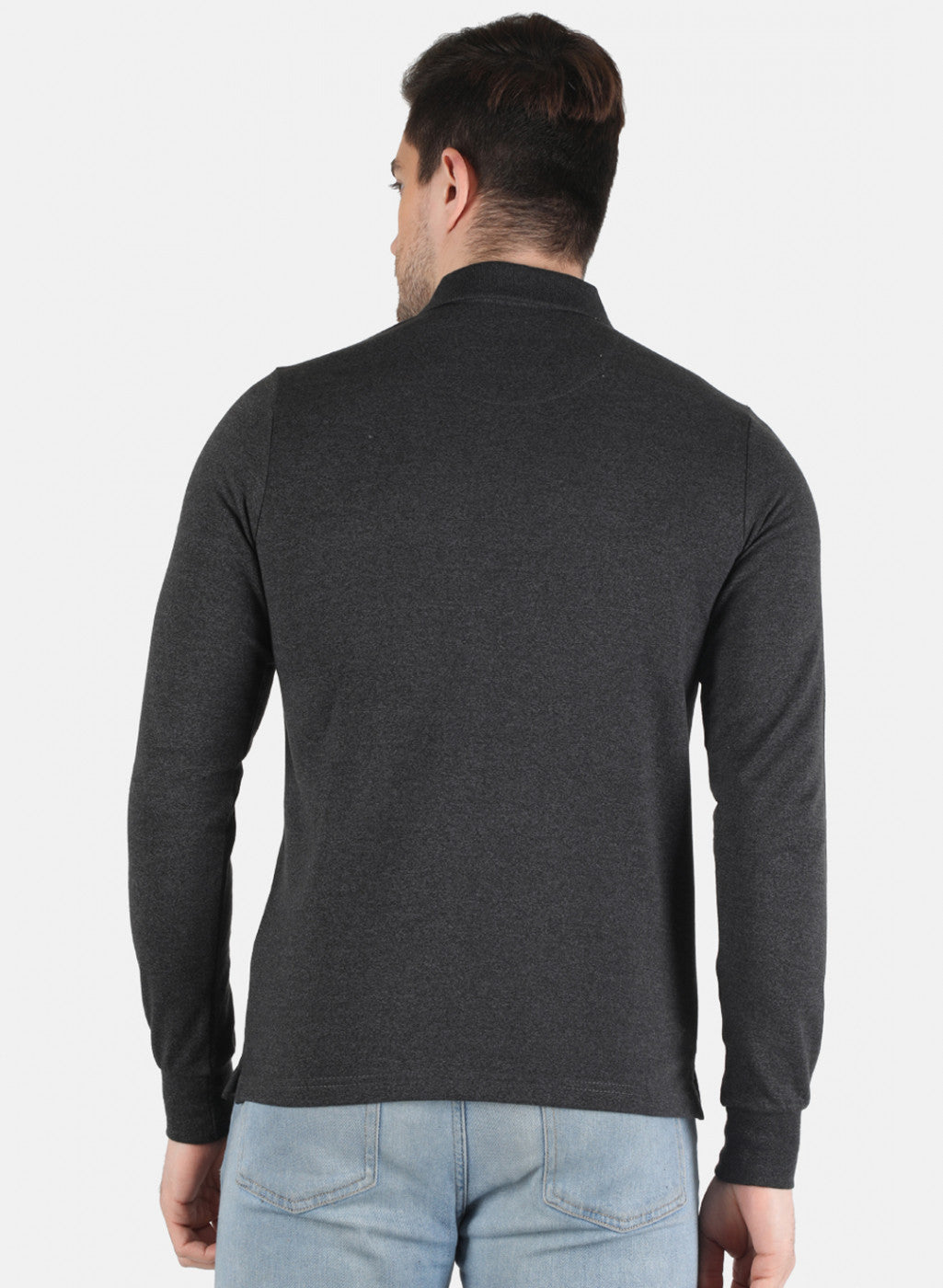 Men Grey Solid T-Shirt